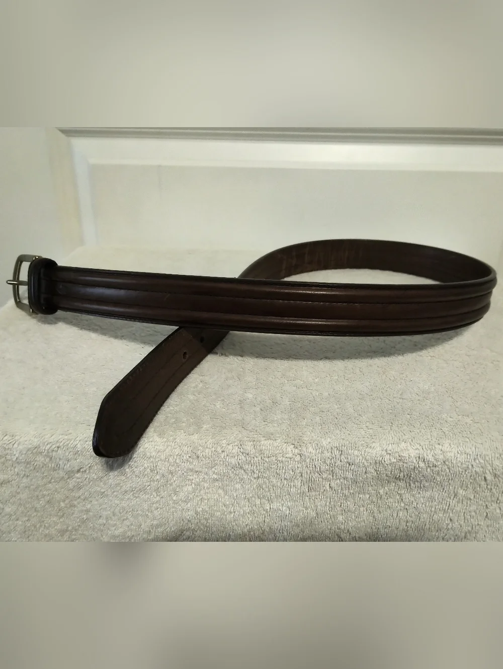 Polo Ralph Lauren Brown Genuine Leather Men's Belt with Brass Buckle - Size 36